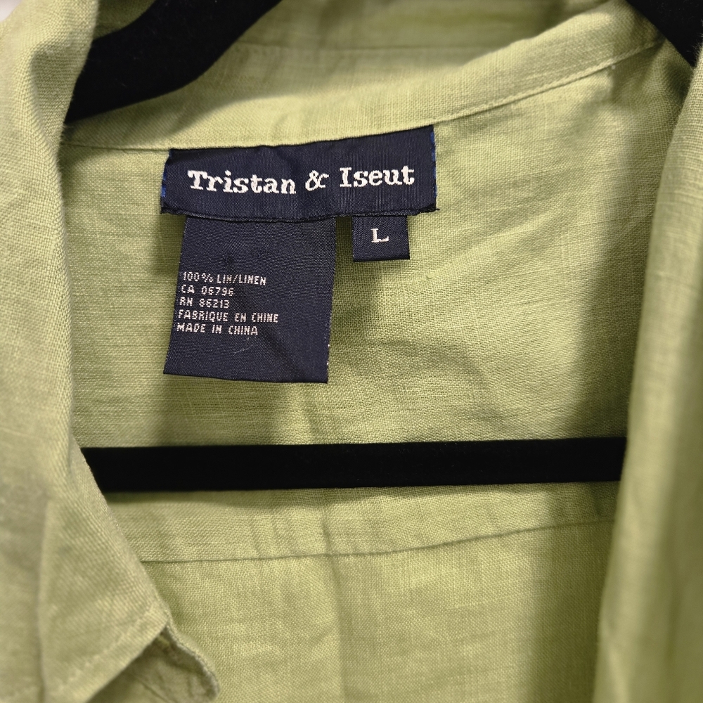 Tristan & Iseut Green Linen Shirt